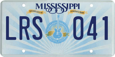 MS license plate LRS041