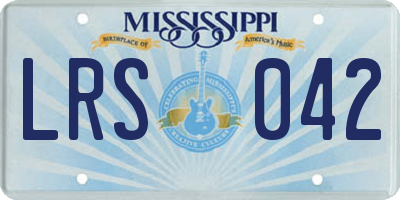 MS license plate LRS042