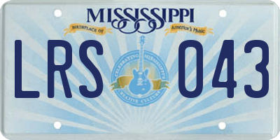 MS license plate LRS043