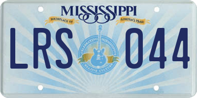 MS license plate LRS044
