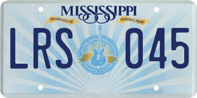 MS license plate LRS045