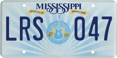 MS license plate LRS047