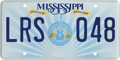 MS license plate LRS048