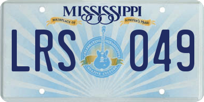 MS license plate LRS049