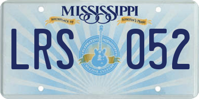 MS license plate LRS052