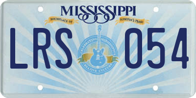 MS license plate LRS054
