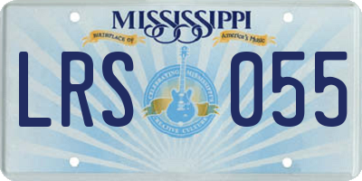 MS license plate LRS055