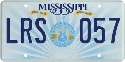 MS license plate LRS057