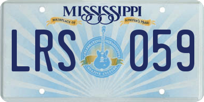 MS license plate LRS059