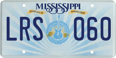 MS license plate LRS060