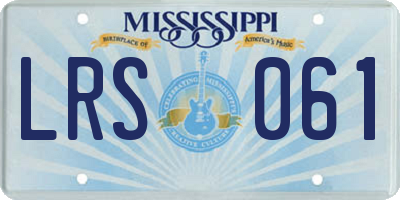 MS license plate LRS061