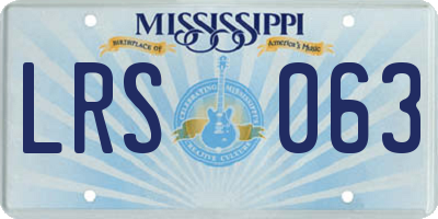 MS license plate LRS063