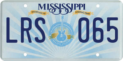 MS license plate LRS065