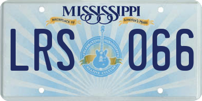 MS license plate LRS066