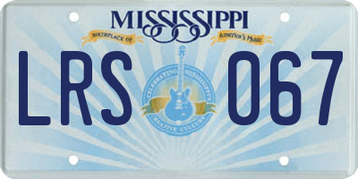 MS license plate LRS067