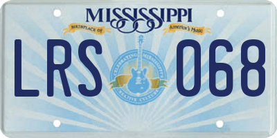 MS license plate LRS068