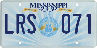 MS license plate LRS071