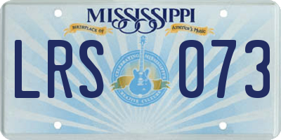 MS license plate LRS073