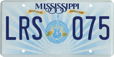 MS license plate LRS075