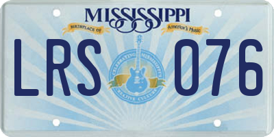 MS license plate LRS076