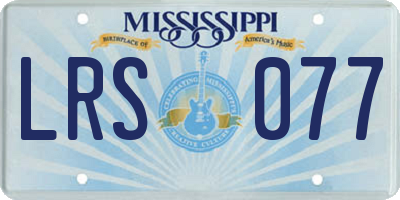MS license plate LRS077