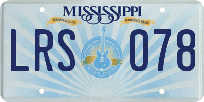 MS license plate LRS078