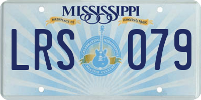 MS license plate LRS079