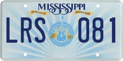 MS license plate LRS081