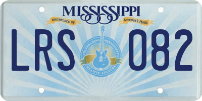MS license plate LRS082