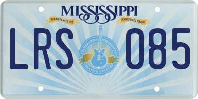 MS license plate LRS085