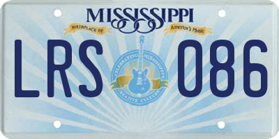 MS license plate LRS086