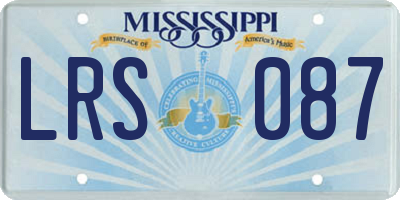 MS license plate LRS087