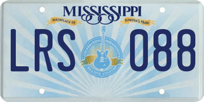 MS license plate LRS088