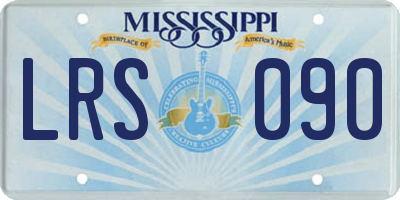 MS license plate LRS090