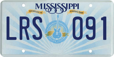 MS license plate LRS091