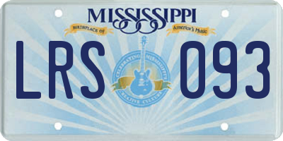 MS license plate LRS093