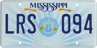 MS license plate LRS094