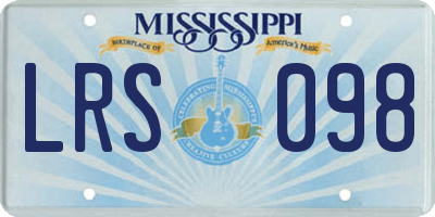 MS license plate LRS098