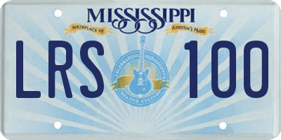 MS license plate LRS100