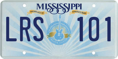 MS license plate LRS101