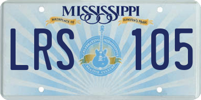 MS license plate LRS105