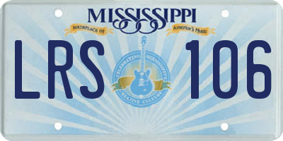 MS license plate LRS106