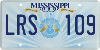 MS license plate LRS109