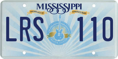 MS license plate LRS110