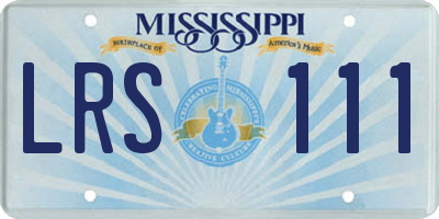 MS license plate LRS111