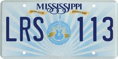MS license plate LRS113