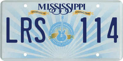 MS license plate LRS114