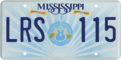 MS license plate LRS115