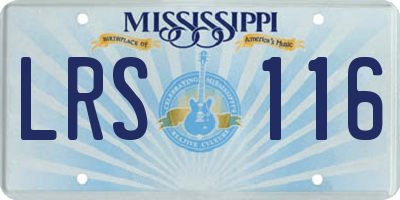 MS license plate LRS116