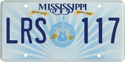 MS license plate LRS117